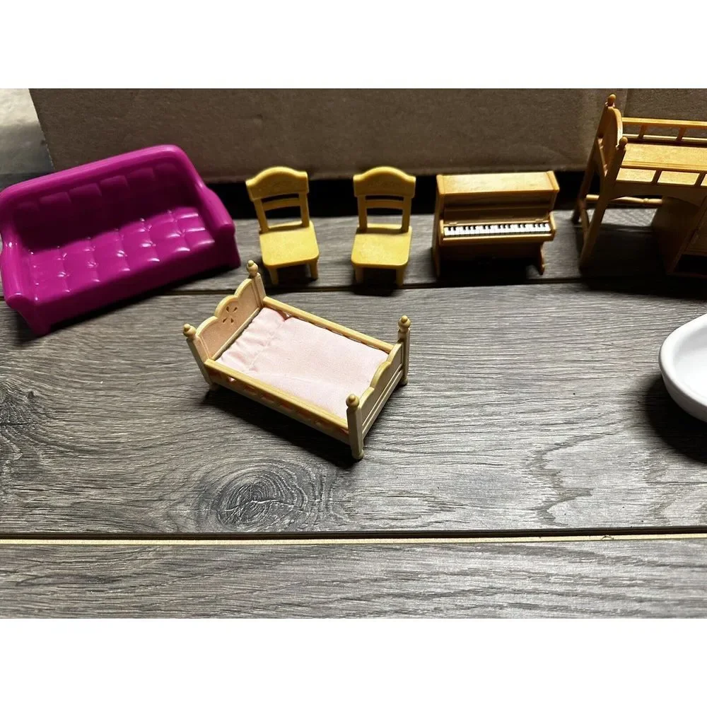 Japan Sylvanian Families RED BROWN PIANO Dollhouse Miniature Figure Toy‎ Lot